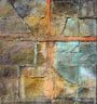 Untitled, mixed media on wood (Portland cement), 30x32